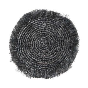 RAFFIA - σουπλά με κρόσια μαύρο