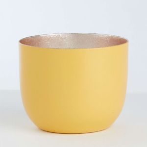 AURORA - κηροπήγιο για ρεσό μεταλλικό, Δ7, μουσταρδί