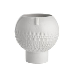 ARTIST - βάζο κεραμικό, με σχέδιο πρόσωπο 18cm, λευκό