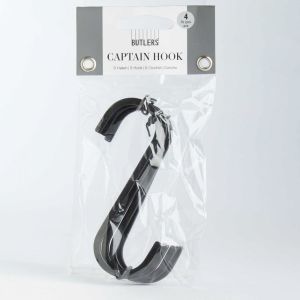 CAPTAIN HOOK - κρεμάστρα μαύρη ματ 4 τμχ