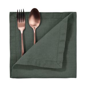 RIGA - πετσέτα λινή, 42x42 cm, σκούρο πράσινο