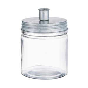 CANDLE JAR - βάζο με βάση για κερί, ασημί