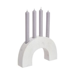 RAINBOW - μαρμάρινο κηροπήγιο για 4 κερία, λευκό