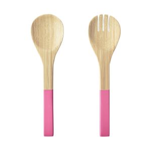 BAMBOO - σετ σερβιρίσματος σαλάτας 2τμχ, ροζ