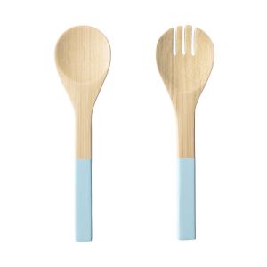 BAMBOO - σετ σερβιρίσματος σαλάτας 2τμχ, ανοιχτό μπλε