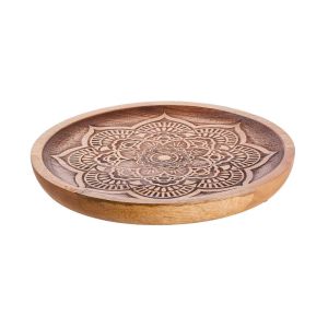 MEHENDI - πιάτο διακοσμητικό από ξύλο mango Δ25cm