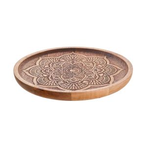 MEHENDI - πιάτο διακοσμητικό από ξύλο mango Δ30cm