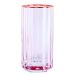 FIORI - ποτήρι γυάλινο, ροζ με πορτοκαλί χείλος