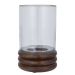 SUPPER CLUB - κηροπήγιο γυάλινο με ξύλινη βάση 25cm