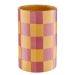 CHECKER - βάζο κεραμικό Υ22cm, κίτρινο/ροζ