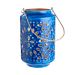 BLUE MAROCCO - φανάρι μεταλλικό 25cm μπλε/χρυσό