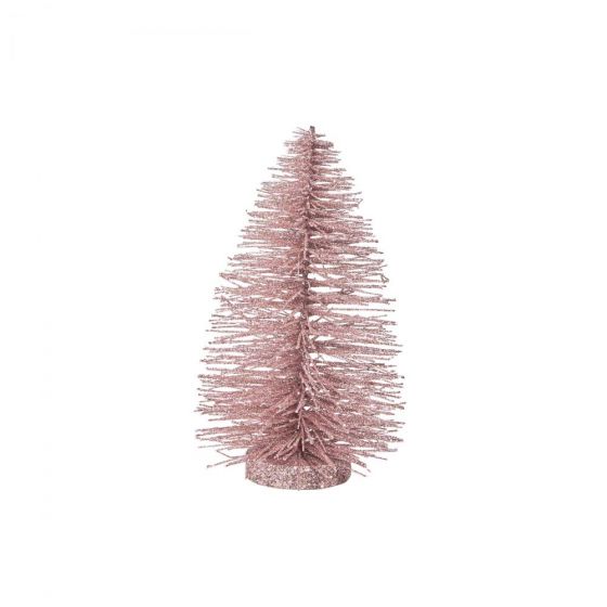 X-MAS - διακοσμητικό Χριστουγεννιάτικο δεντράκι με glitter,22 cm ροζ