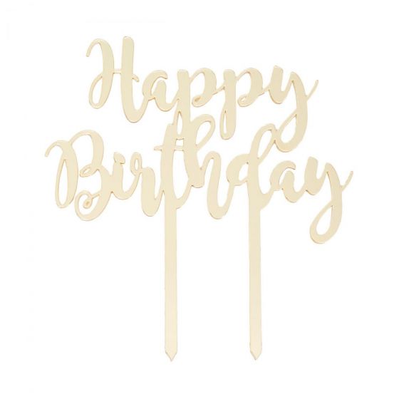 CELEBRATION - διακοσμητικό τούρτας "Happy Birthday" Χρυσό
