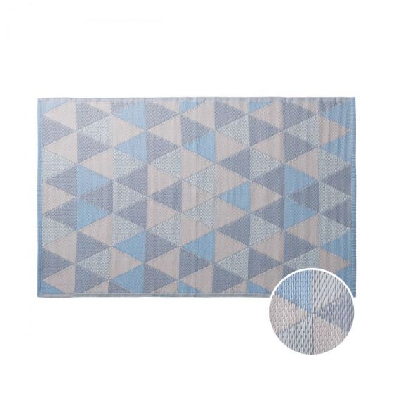 COLOUR CLASH - χαλί κατάλληλο για εσωτερικούς και εξωτερικούς χώρους με μοτίβο μπλε τρίγωνα 180x120