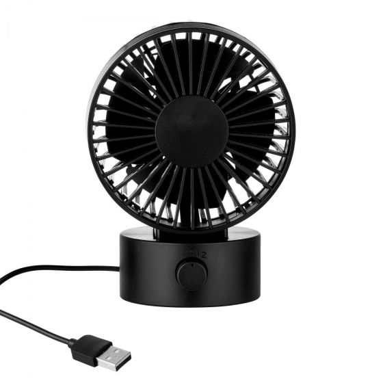 AIR WAVE - mini ανεμιστήρας με καλώδιο USB, μαύρο
