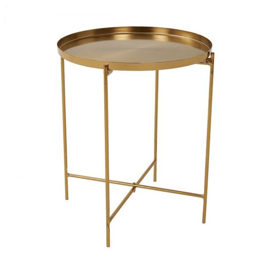 AURIA - βοηθητικό τραπέζι χρυσό με πτυσσόμενο πλαίσιο