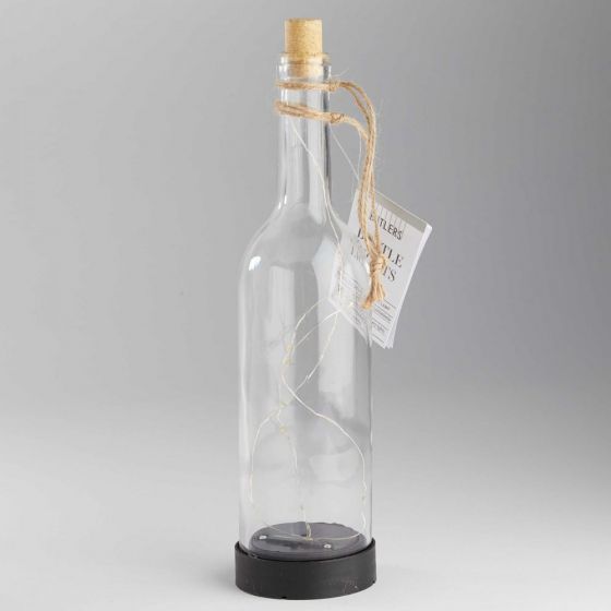 BOTTLE LIGHTS - γυάλινο μπουκάλι με LED λαμπάκια ηλιακής ενέργειας διαφανές
