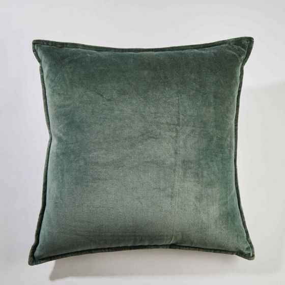 COTTON VELVET - μαξιλάρι σε σκούρο πράσινο,45x45cm