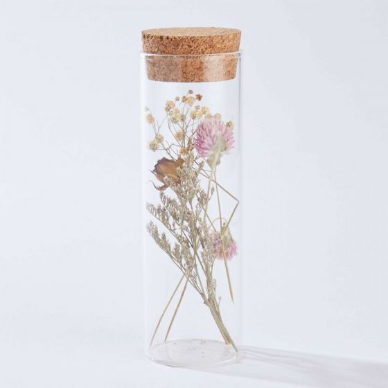 FLOWER MARKET - αποξηραμένα λουλούδια σε γυάλινο βαζάκι