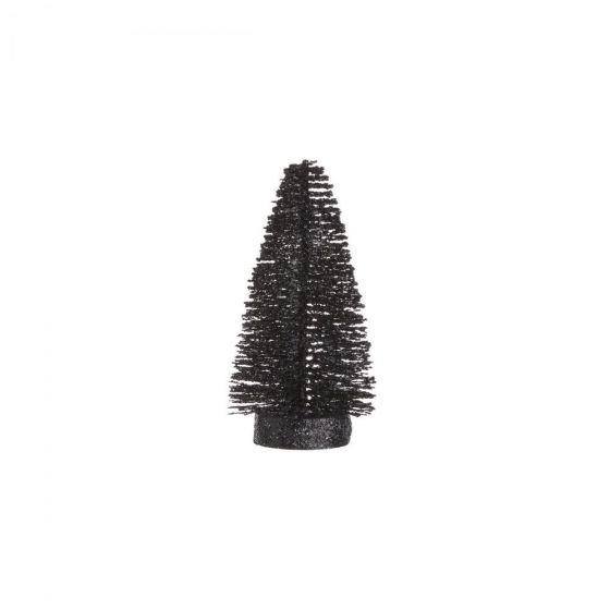 X-MAS - διακοσμητικό Χριστουγεννιάτικο δεντράκι με glitter, 12cm μαύρο