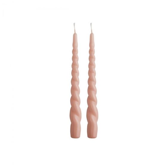 TWISTED - κεριά 24cm, 2 τεμάχια, ροζ