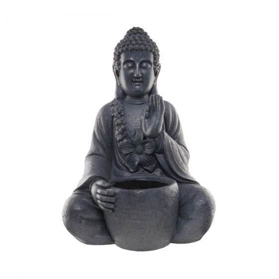 BUDDHA - Βούδας με βάση για κασπό 68cm, γκρι