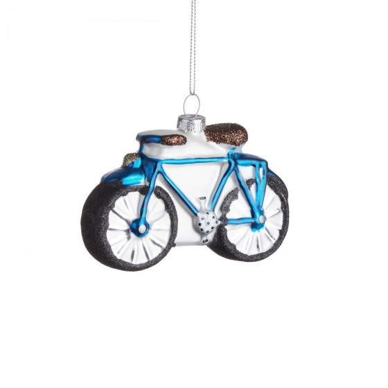 HANG ON - γυάλινο στολίδι "ποδήλατο", μπλε