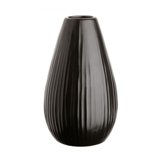RIFFLE - βάζο κεραμικό 15,5cm μαύρο