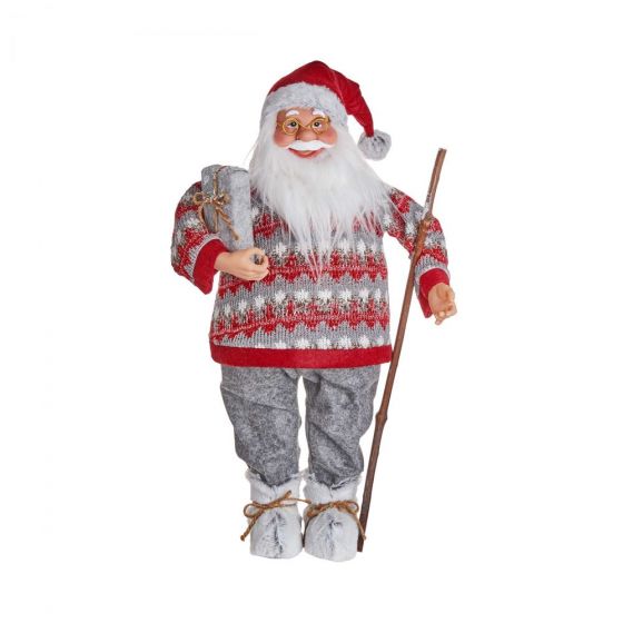 X-MAS - διακοσμητικός Άγιος Βασίλης με πουλόβερ 65cm