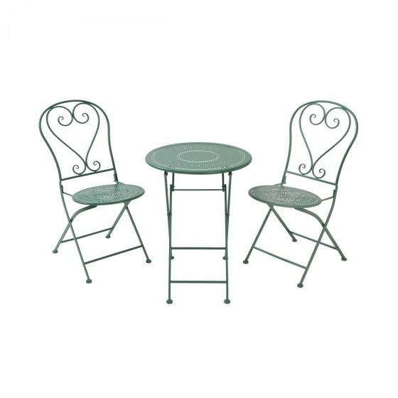 BOVERY - σετ τραπέζι με 2 καρέκλες, πτυσσόμενο "μέντα"
