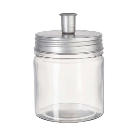 CANDLE JAR - βάζο με βάση για κερί, ασημί