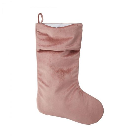 X-MAS - βελούδινη κάλτσα ροζ