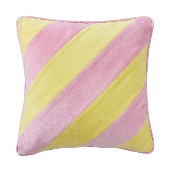VACANZA - μαξιλάρι με ροζ ρίγες 47x47 cm