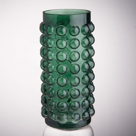 BUBBLES - βάζο γυάλινο Δ13 Υ26,5cm πράσινο