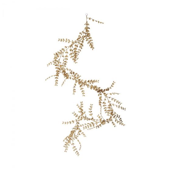 WINTERGREEN - γιρλάντα με φύλλα 188cm, χρυσό