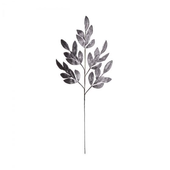 FLORISTA - κλαδί με ασημί φύλλα και γκλίτερ, 80cm