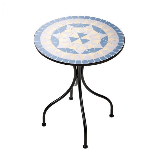 PALAZZO - τραπέζι Δ55cm μπλε-κρεμ