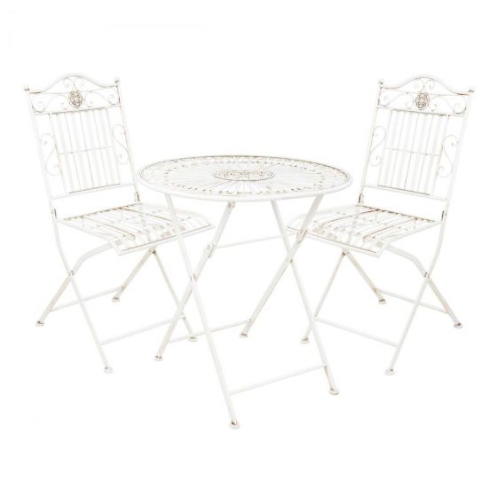 TERRACE HILL - σετ 2 καρέκλες και ένα τραπέζι, λευκό rusty