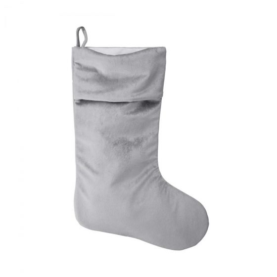 X-MAS - βελούδινη κάλτσα γκρι