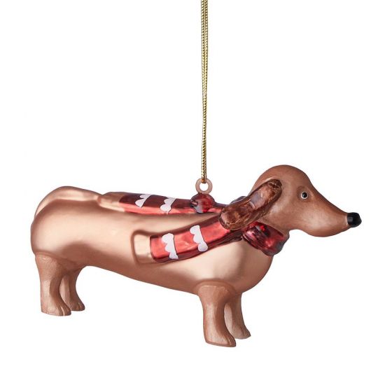 HANG ON - γυάλινο στολίδι ''sausage dog''