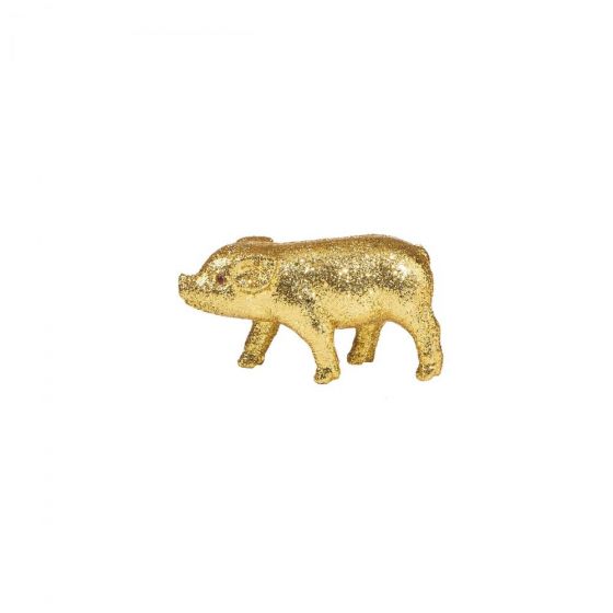 PIGGY - διακοσμητικό γουρουνάκι με γκλίτερ 9 cm, χρυσό