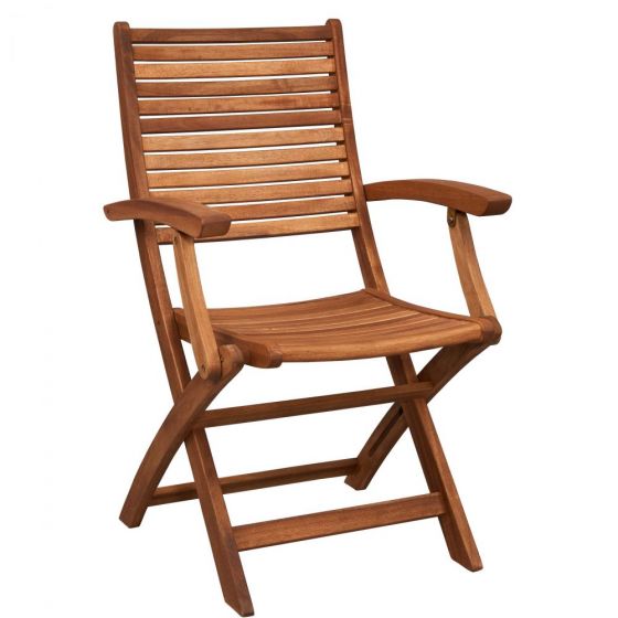 SOMERSET - καρέκλα πτυσσόμενη με μπράτσα καφέ