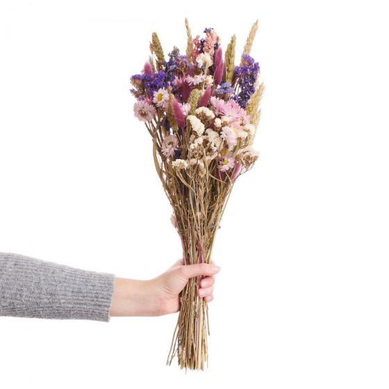 FLOWER MARKET - μπουκέτο αποξηραμένων λουλουδιών, μωβ/ροζ