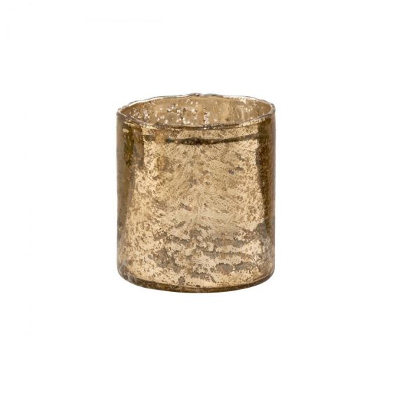 DELIGHT - κηροπήγιο για ρεσό γυάλινο 8 cm, αντικέ χρυσό