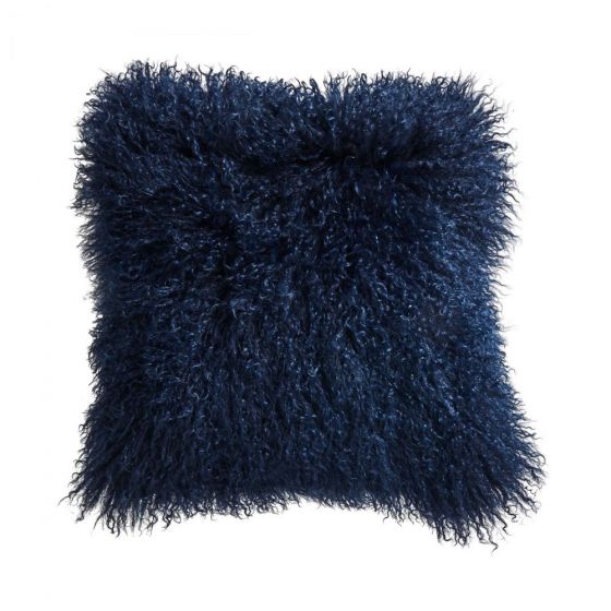 TASHI - μαξιλάρι από θιβετιανό αρνί 40x40 σκούρο μπλε
