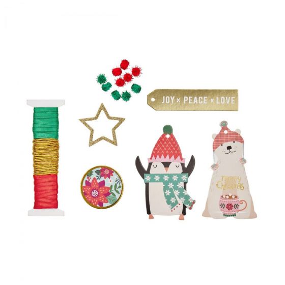 MERRY CHRISTMAS - διακοσμητικά για συσκευασίες δώρων kit Joy