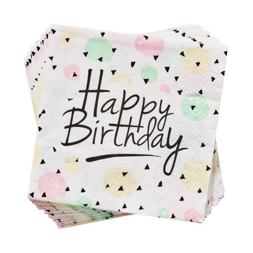 APRES - χαρτοπετσέτες "Happy Birthday" pastel