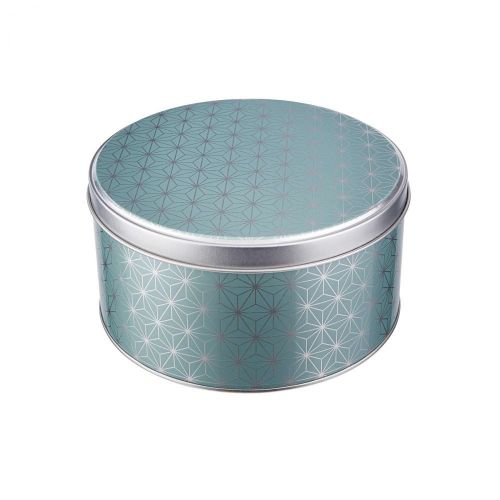 COOKIE JAR - κουτί μεταλλικό, στρογγυλό με σχέδιο αστέρια σε χρώμα μέντας, μικρό