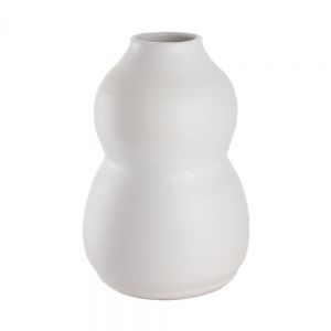 AYAKA - βάζο κεραμικό 30cm, λευκό