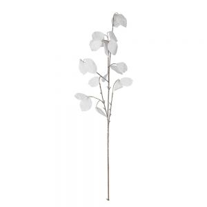 FLORISTA - φύλλο με ασημένιο gliter 85cm, λευκό